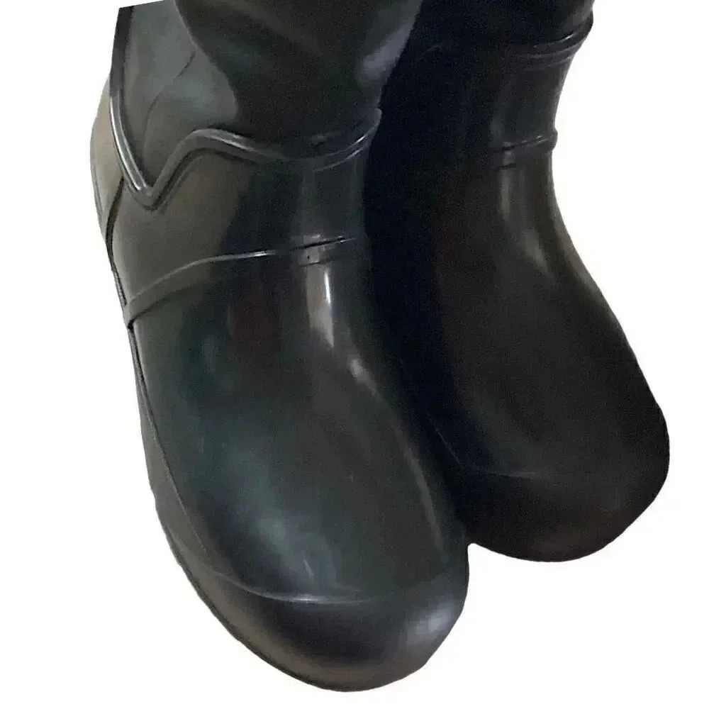 UGG Raincloud Tall Womens 8 39 Waterproof Rubber Boots Shoes Black Pull On NEW - Picture 2 of 10